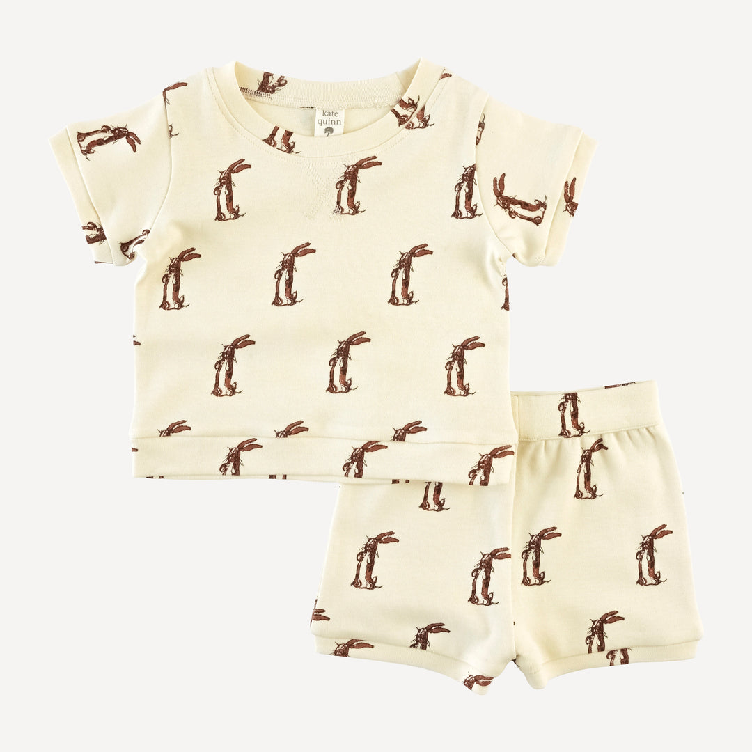 jamie short set | plush rabbit | organic cotton interlock