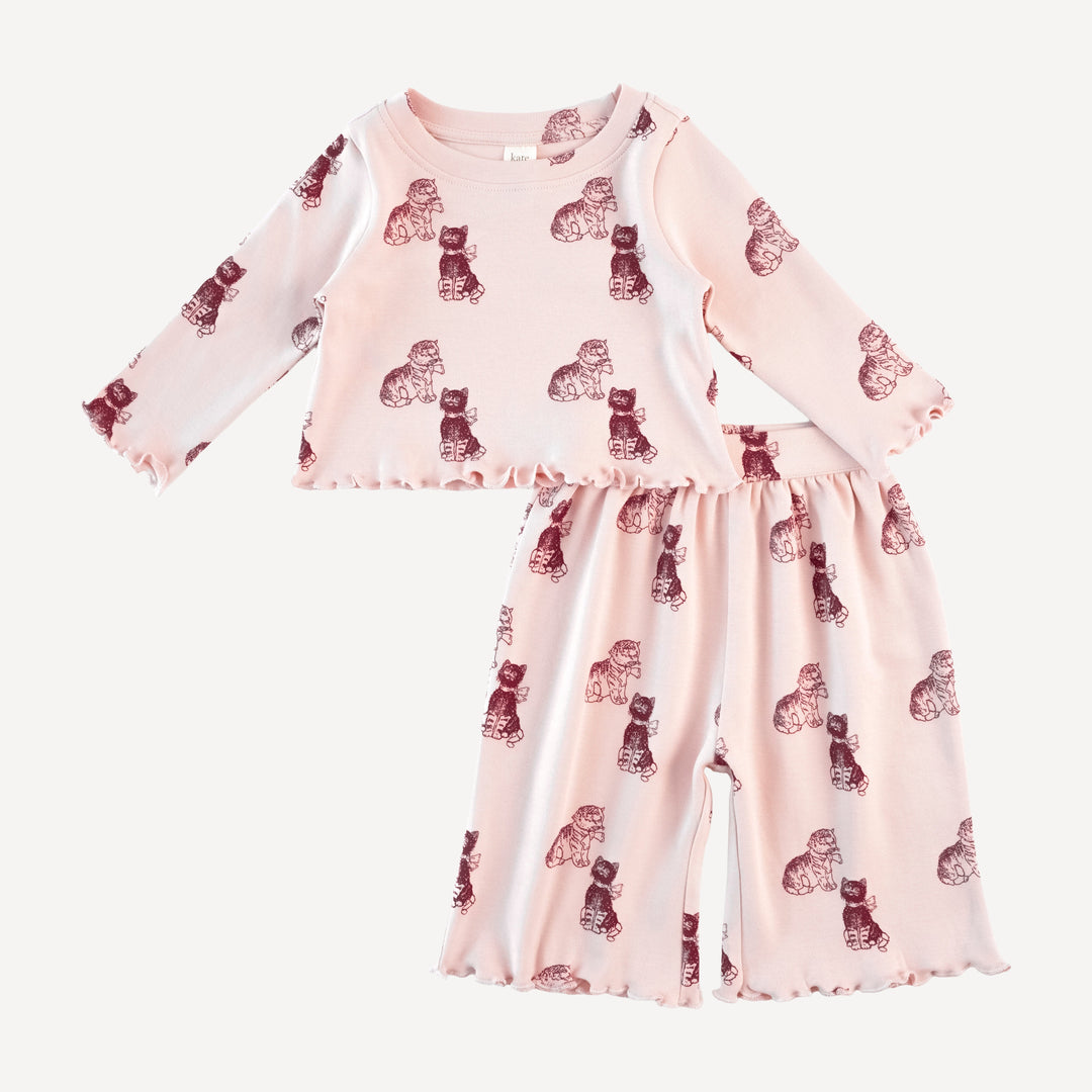 long sleeve jade set | vintage kitty | organic cotton interlock