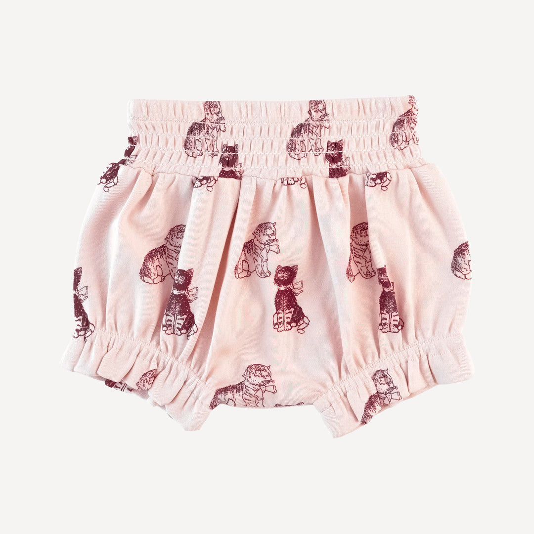 smocked waist bloomer | vintage kitty | organic cotton interlock