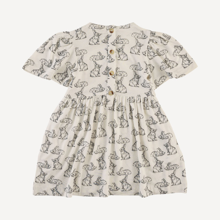 bell sleeve dress | sketched bunnies | bamboo