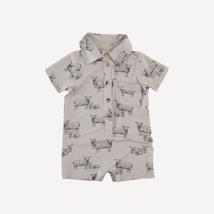 short sleeve vintage collar shortie | sheep + lamb | bamboo