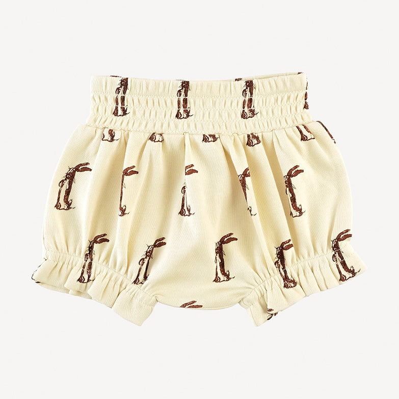 smocked waist bloomer | plush rabbit | organic cotton interlock