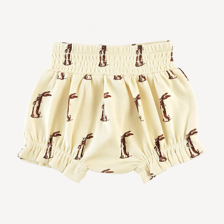 smocked waist bloomer | plush rabbit | organic cotton interlock
