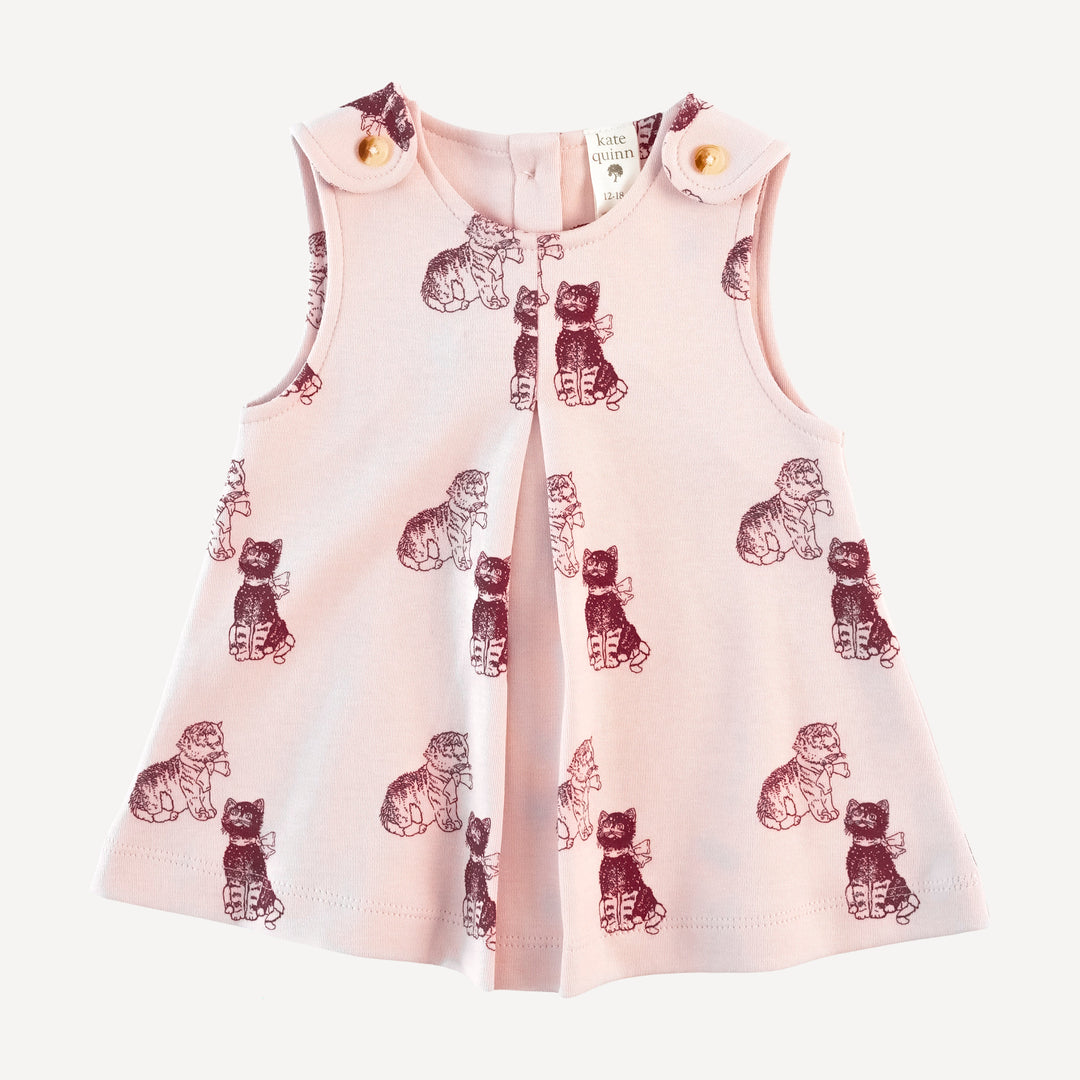 sleeveless button tab top | vintage kitty | organic cotton interlock