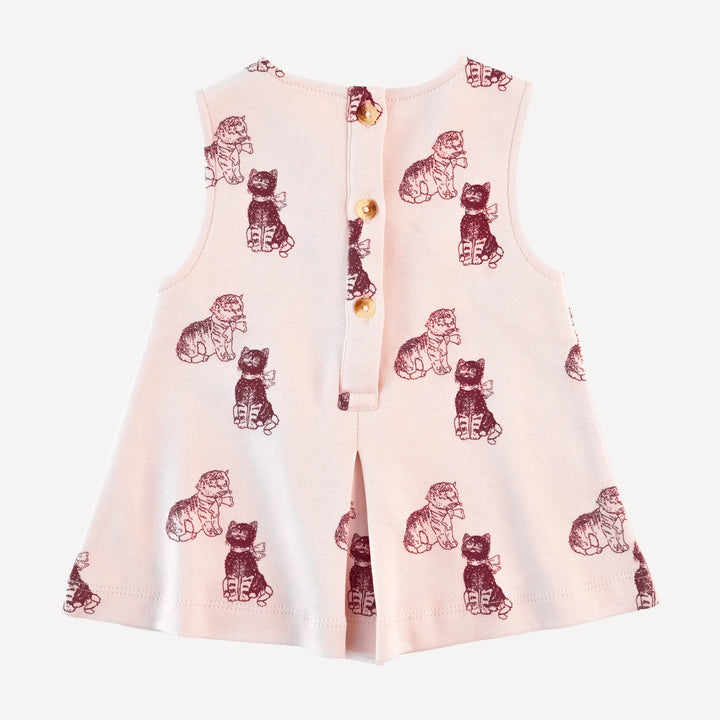 sleeveless button tab top | vintage kitty | organic cotton interlock