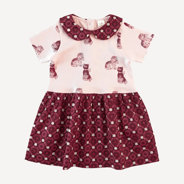 short sleeve peter pan dress | vintage kitty | organic cotton interlock