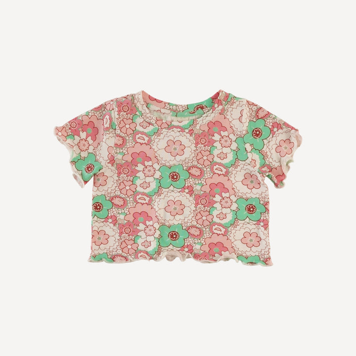 jade short sleeve set | mint pink mid century floral | bamboo
