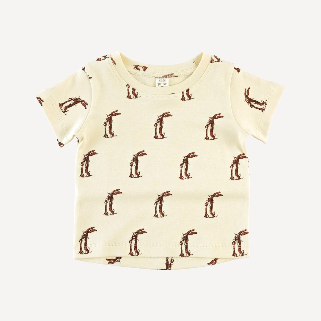 short sleeve essential boxy tee | plush rabbit | organic cotton interlock