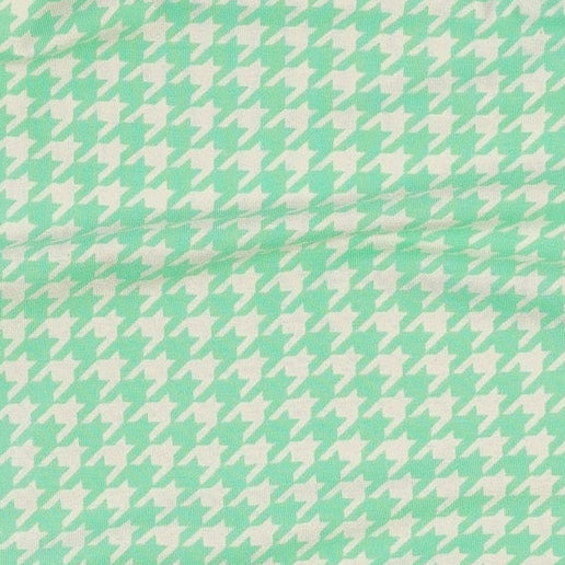 long sleeve lap neck footie | mint houndstooth | bamboo