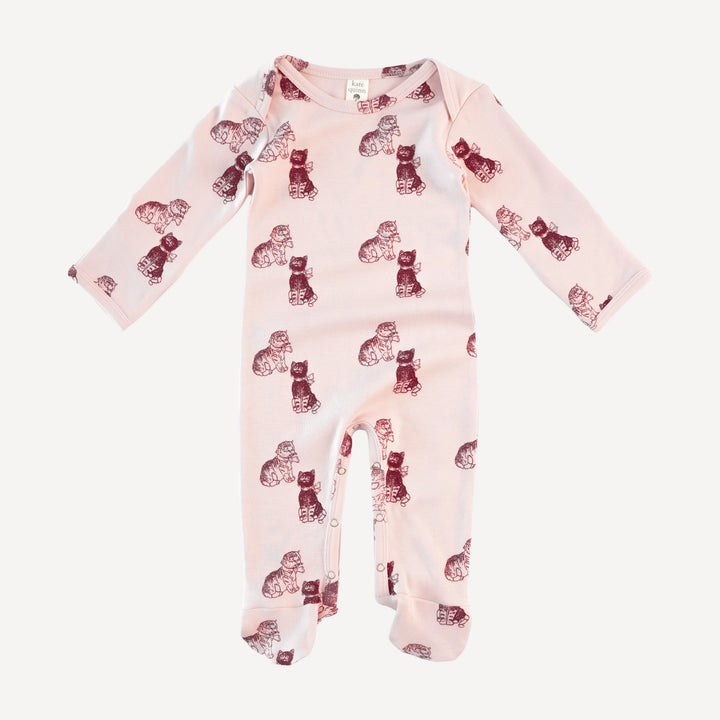 long sleeve lap neck footie | vintage kitty | organic cotton interlock