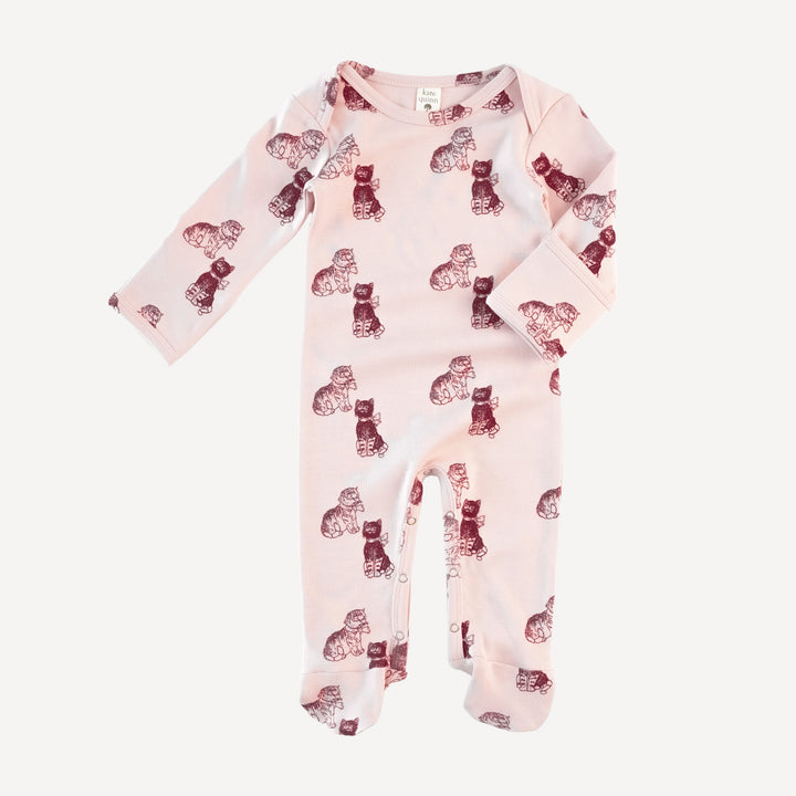 long sleeve lap neck footie | vintage kitty | organic cotton interlock
