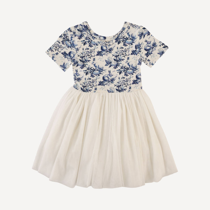 short sleeve ballerina tulle dress | bunny floral | bamboo