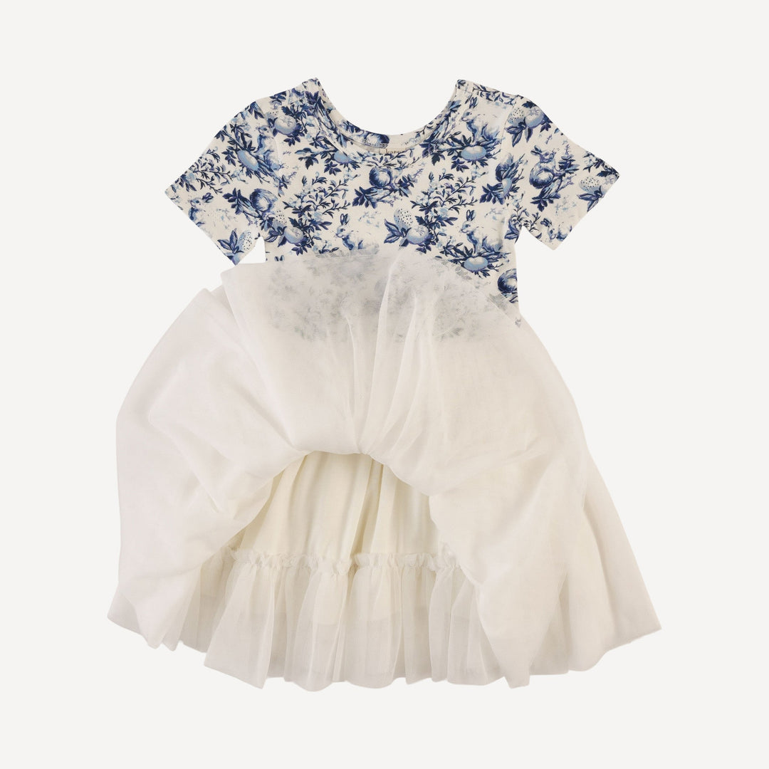 short sleeve ballerina tulle dress | bunny floral | bamboo