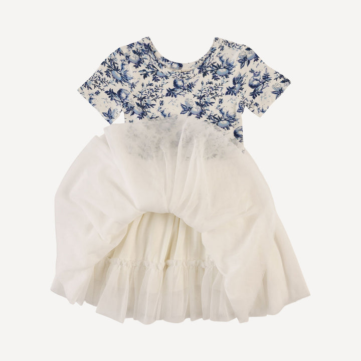 short sleeve ballerina tulle dress | bunny floral | bamboo