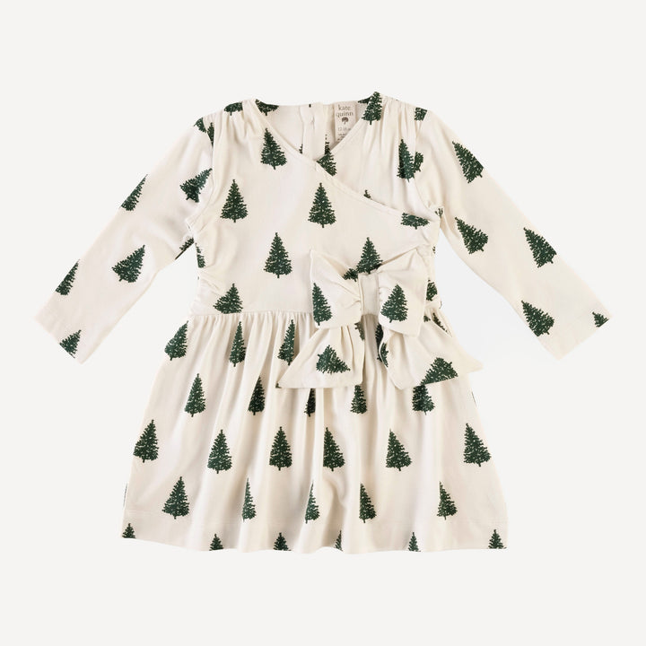 long sleeve party bow dress | mountain view forest pine | bamboo