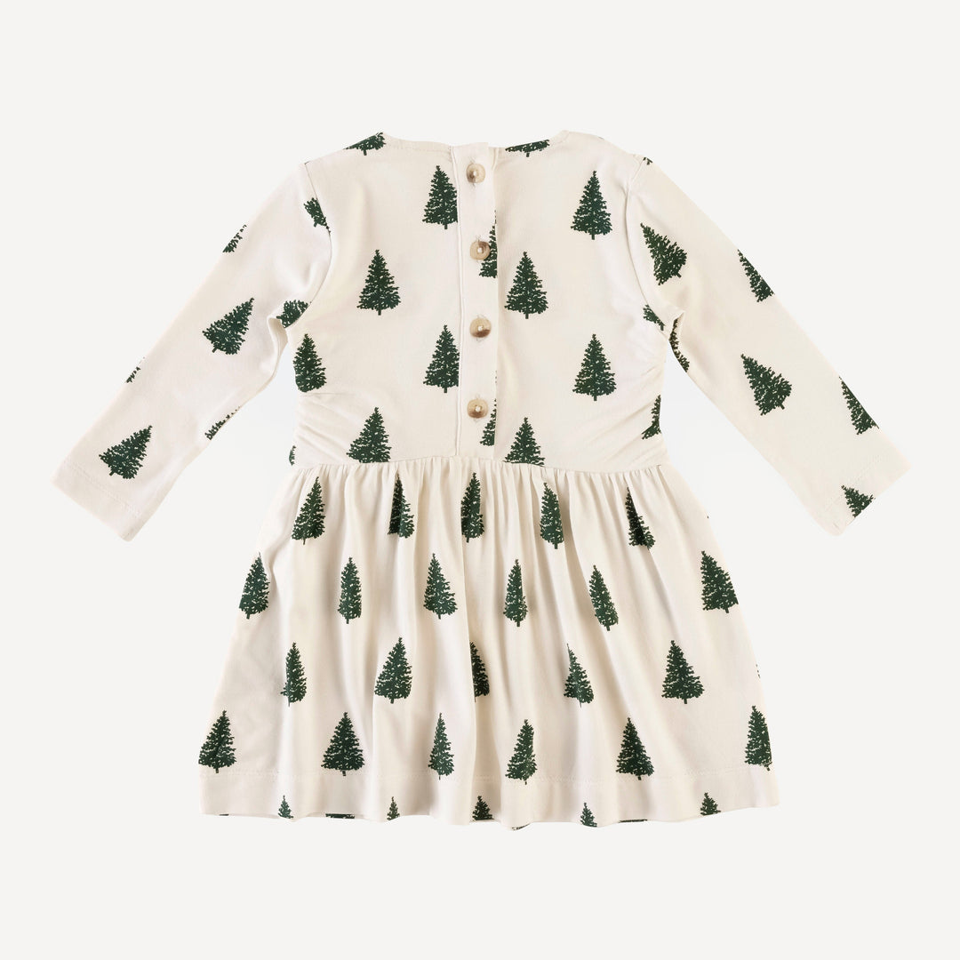 long sleeve party bow dress | mountain view forest pine | bamboo