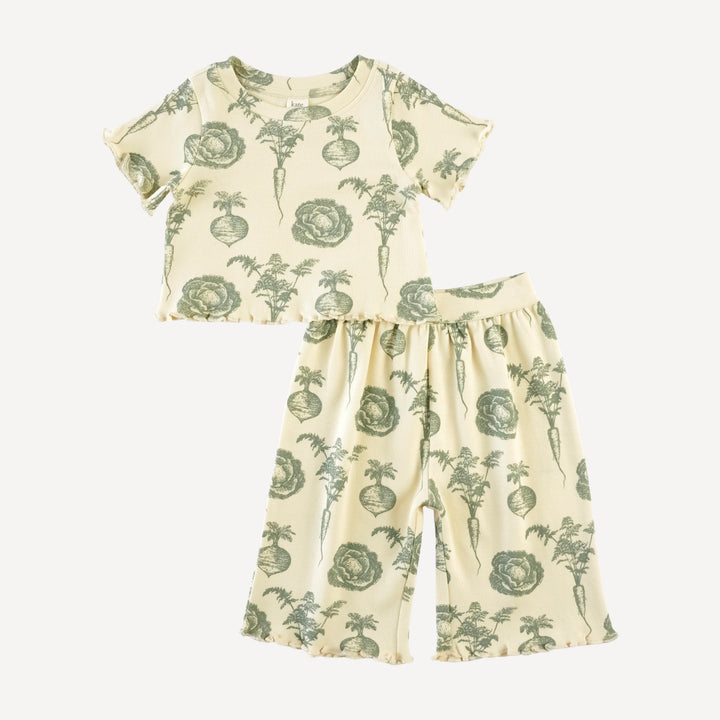 short sleeve jade set | jadeite veggies | organic cotton interlock