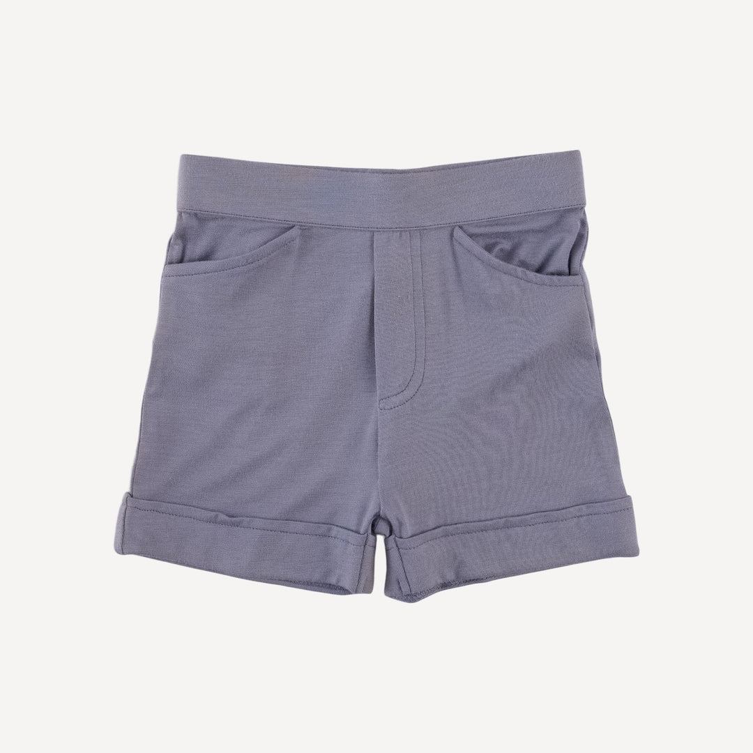 cuffed pocket short | stone wash | bamboo