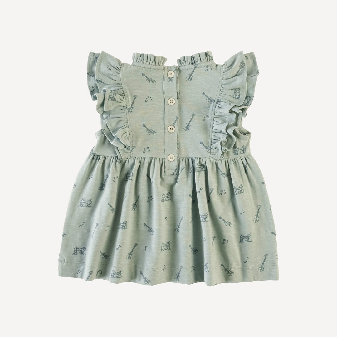 sleeveless double ruffle flutter shirt | blue smoke music | organic cotton slub