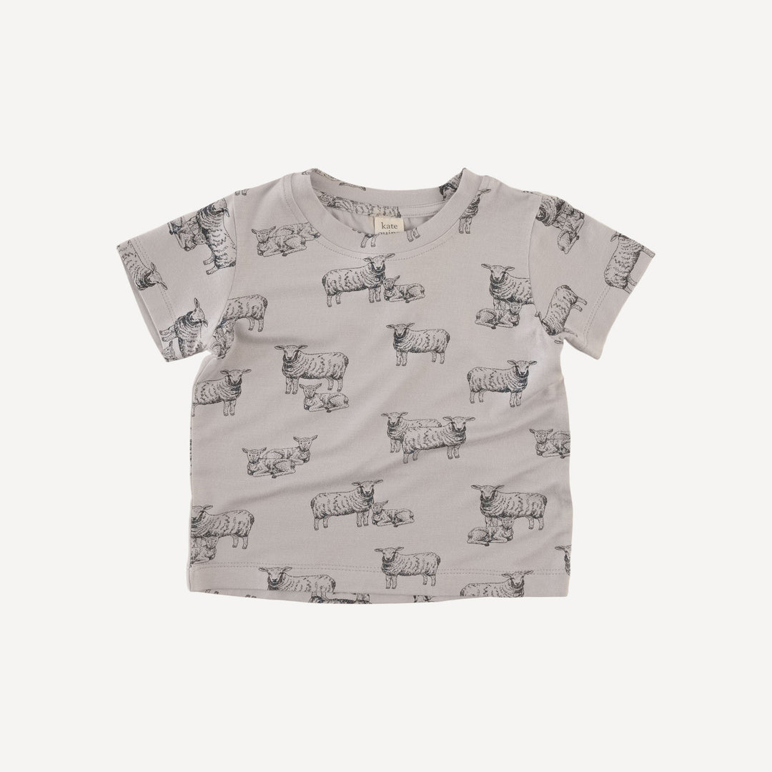 short sleeve essential boxy tee | sheep + lamb | bamboo