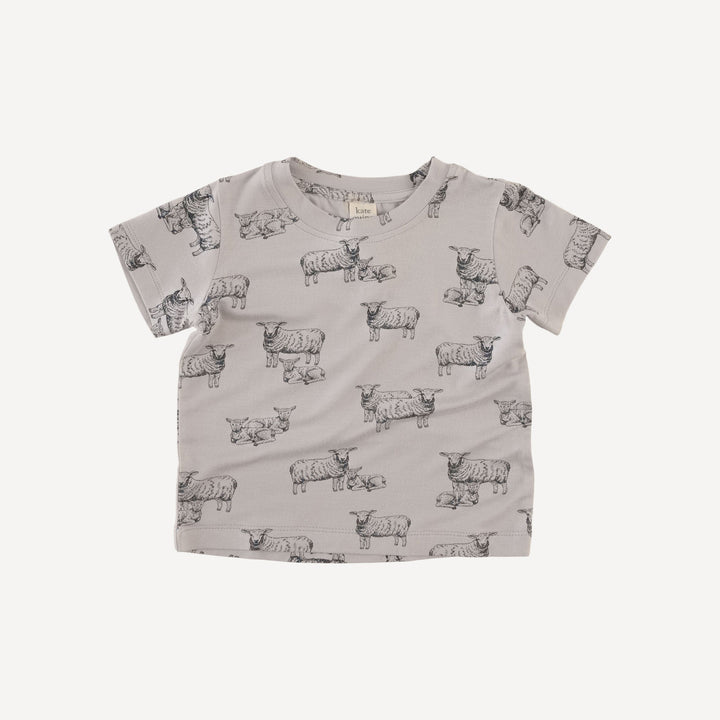 short sleeve essential boxy tee | sheep + lamb | bamboo