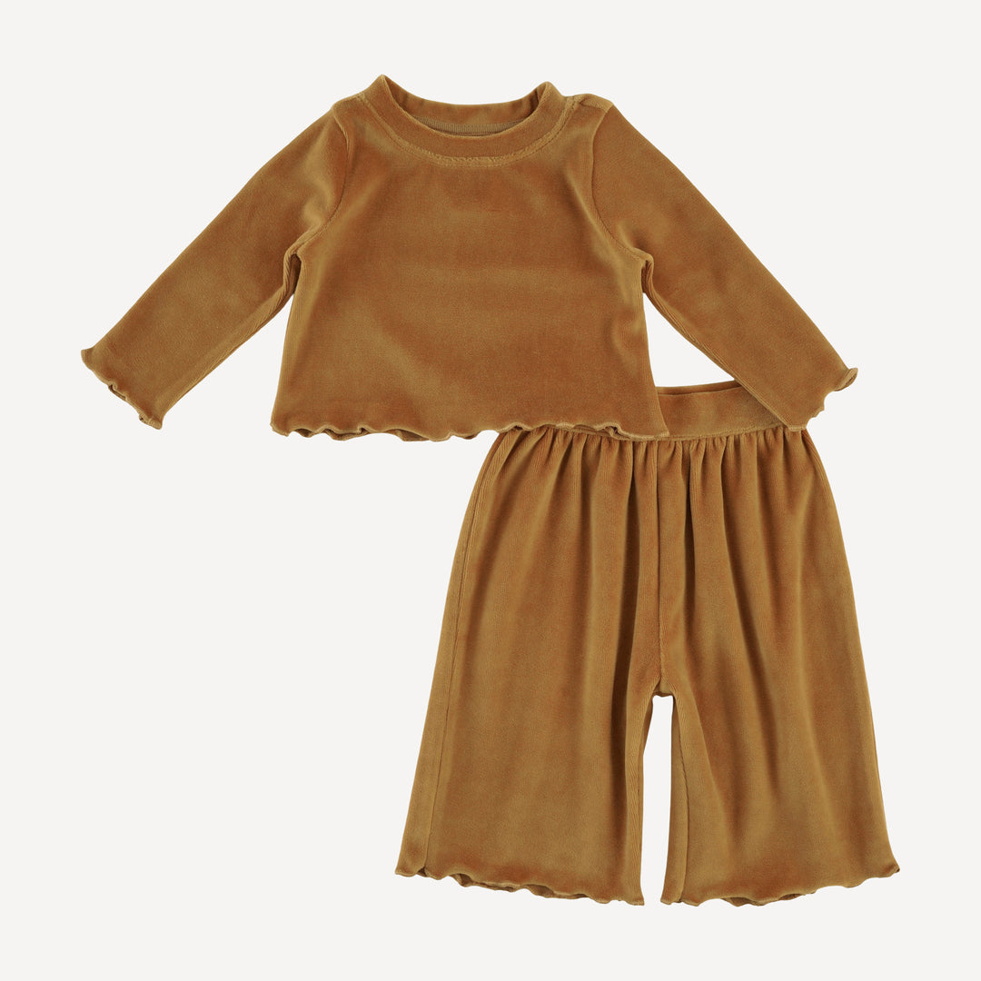 long sleeve jade set | apple cinnamon | organic cotton velour