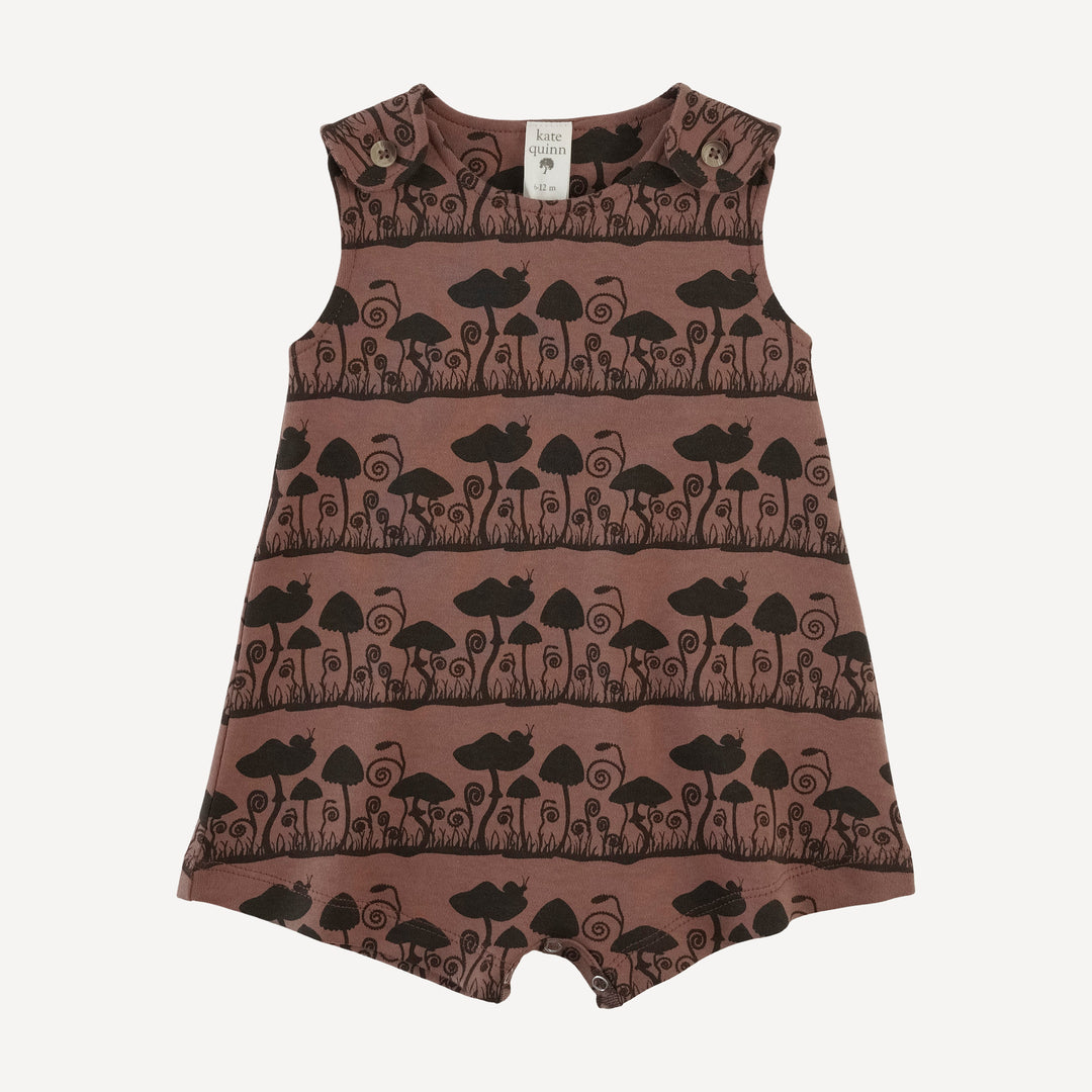 vintage button shortie | mushroom | organic cotton interlock