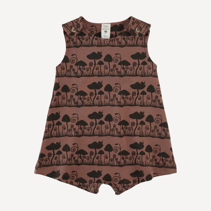 vintage button shortie | mushroom | organic cotton interlock