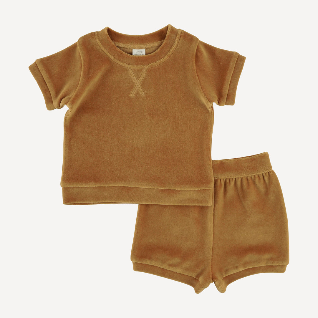 jamie short set | apple cinnamon | organic cotton velour