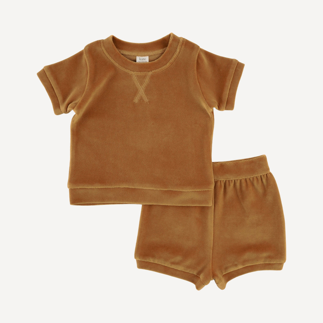 jamie short set | apple cinnamon | organic cotton velour