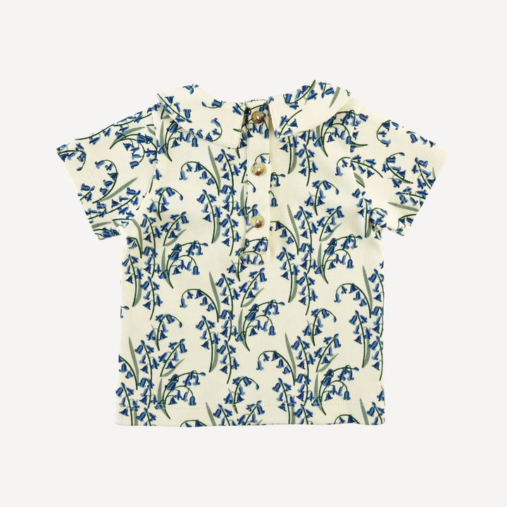 short sleeve peter pan tee | bluebells | organic cotton interlock