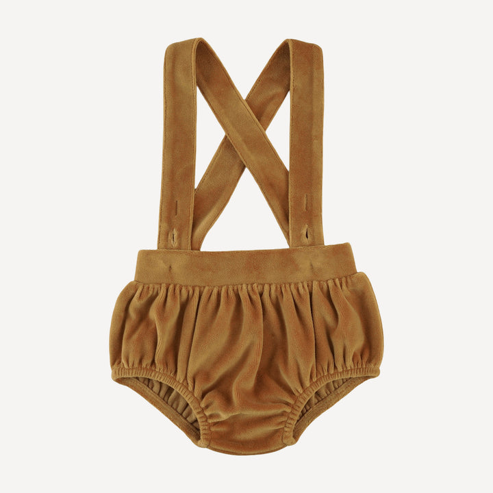 suspender bubble bloomer | apple cinnamon | organic cotton velour