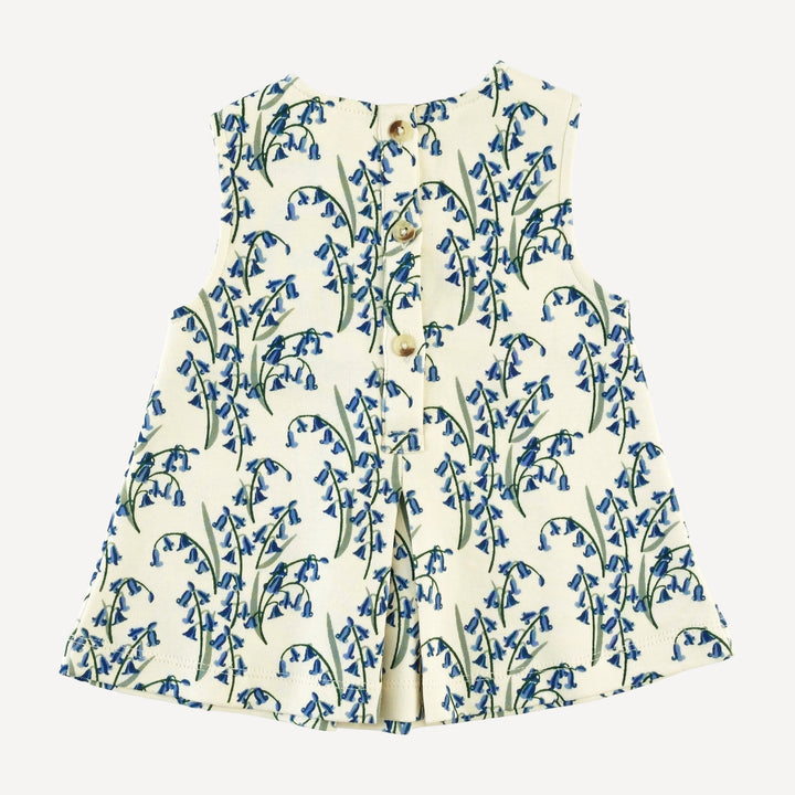 sleeveless button tab top | bluebells | organic cotton interlock