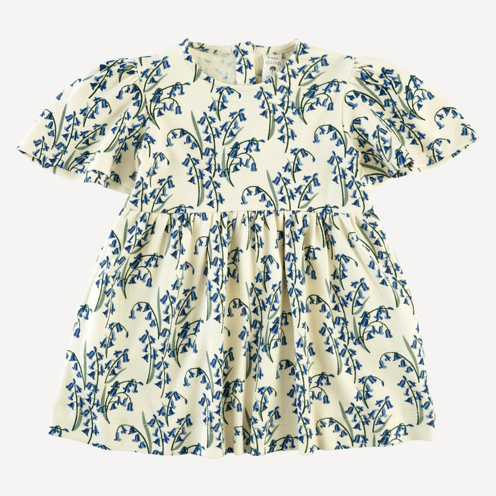 bell sleeve dress | bluebells | organic cotton interlock