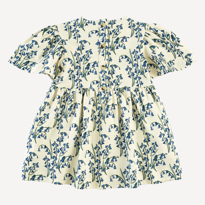 bell sleeve dress | bluebells | organic cotton interlock