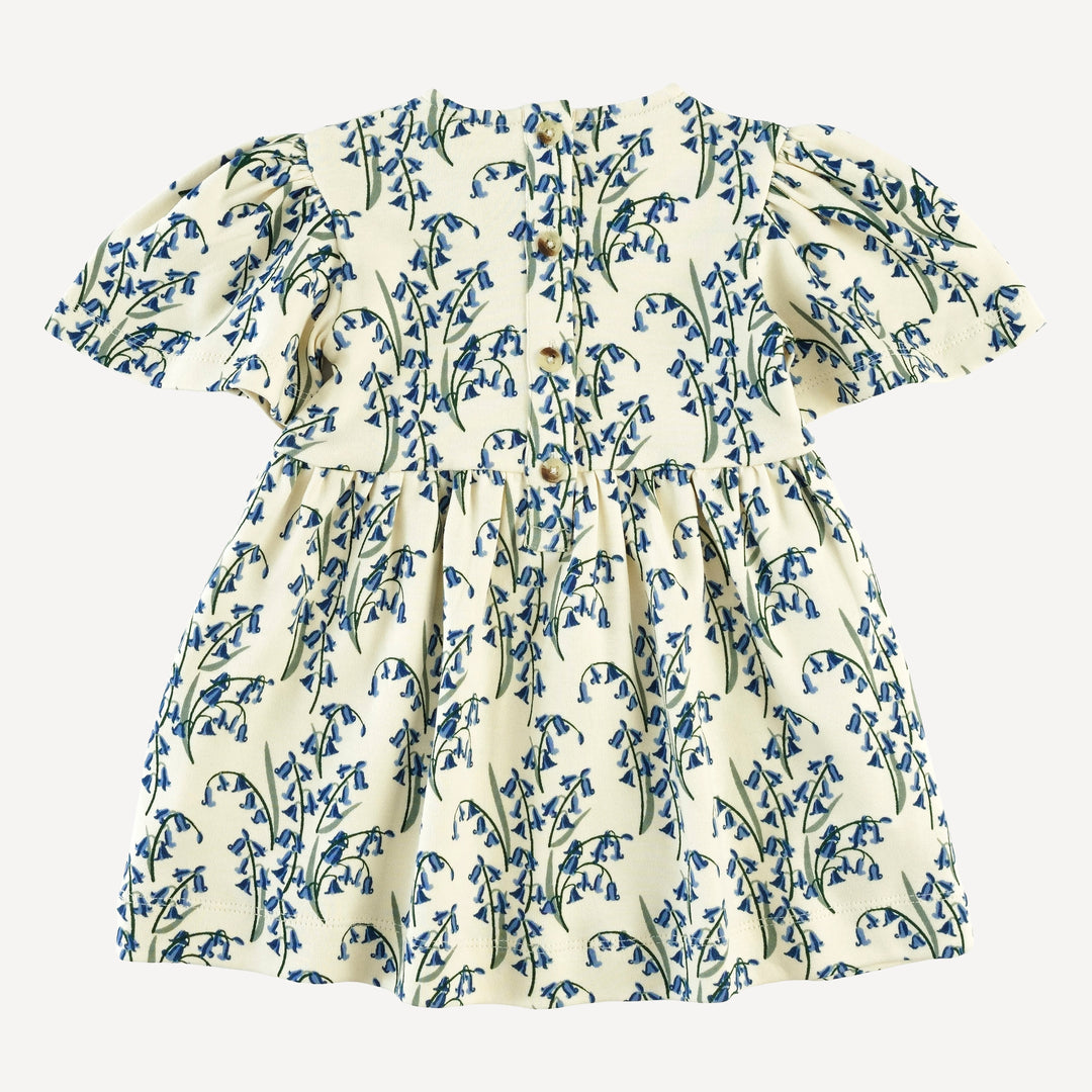 bell sleeve dress | bluebells | organic cotton interlock