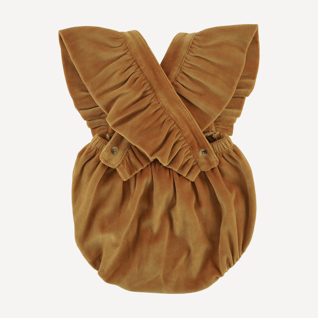 ruffle strap bubble | apple cinnamon | organic cotton velour
