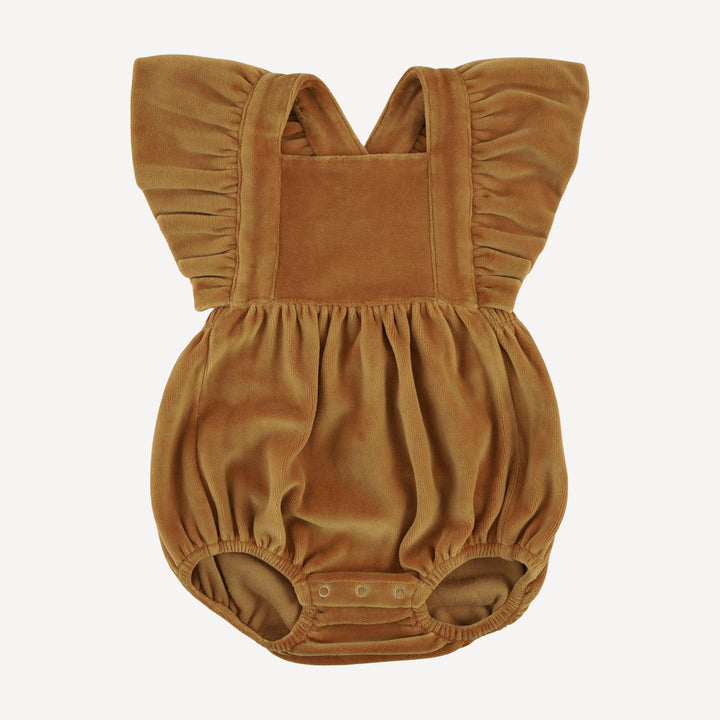 ruffle strap bubble | apple cinnamon | organic cotton velour