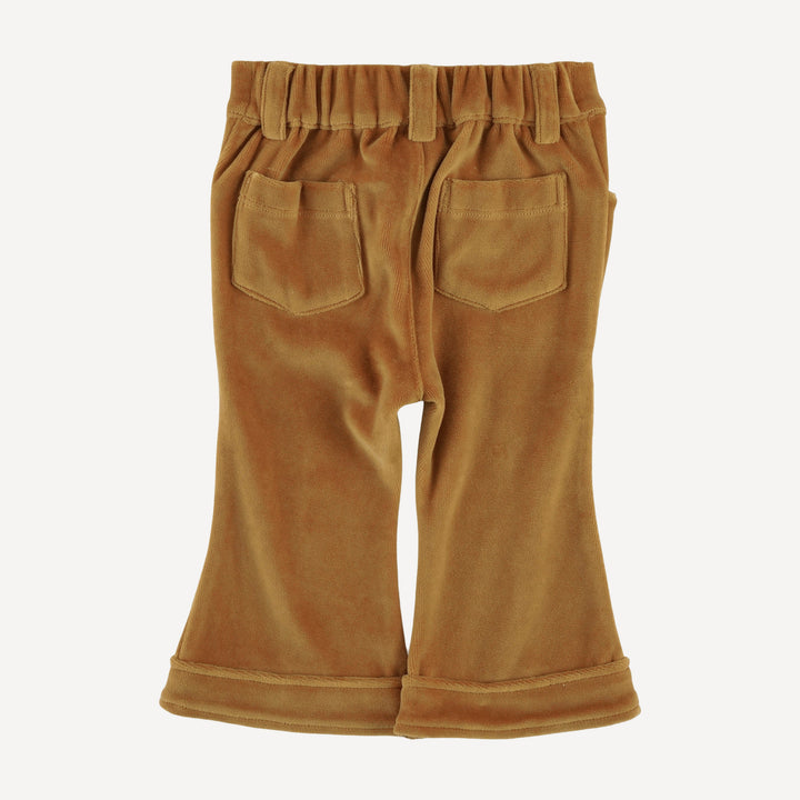 pintuck flare pant | apple cinnamon | organic cotton velour