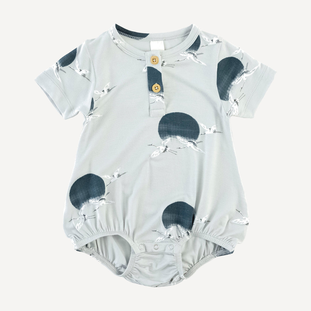 short sleeve henley bubble | blue crane | modal