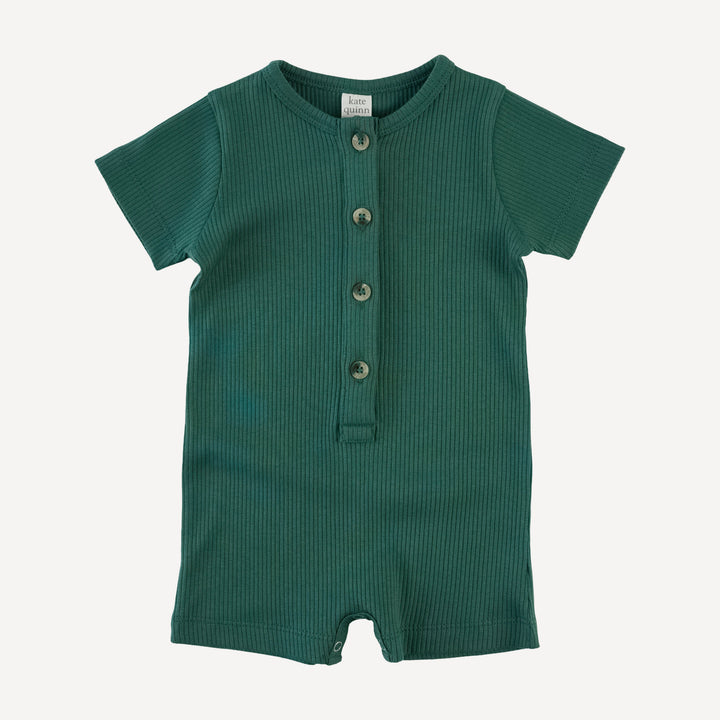 short sleeve union shortie | hunter  | organic cotton single rib
