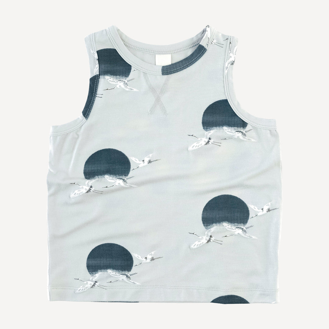 topstitch tank + relaxed short set | blue crane | modal