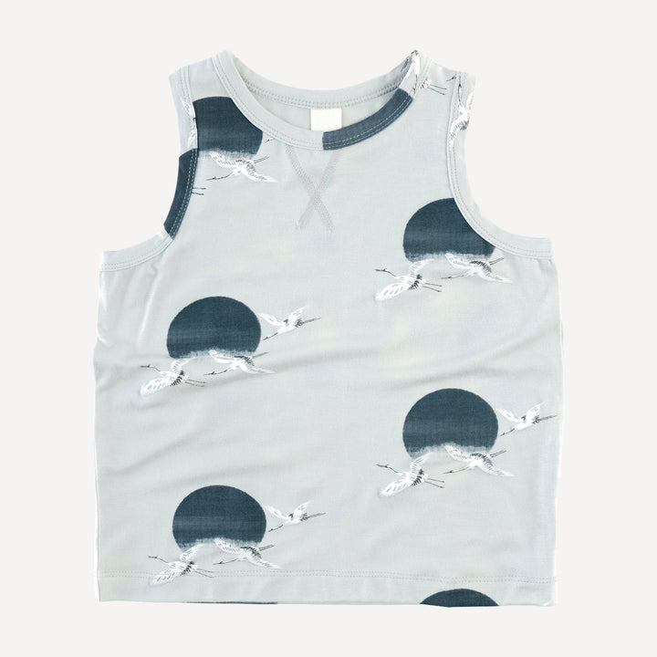 topstitch tank + relaxed short set | blue crane | modal