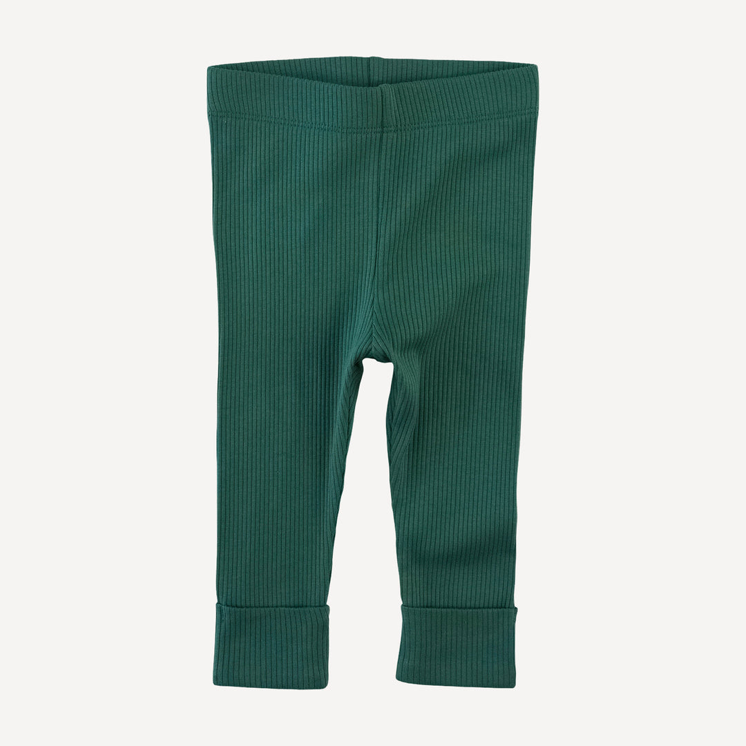 classic cuffed legging | hunter  | organic cotton single rib