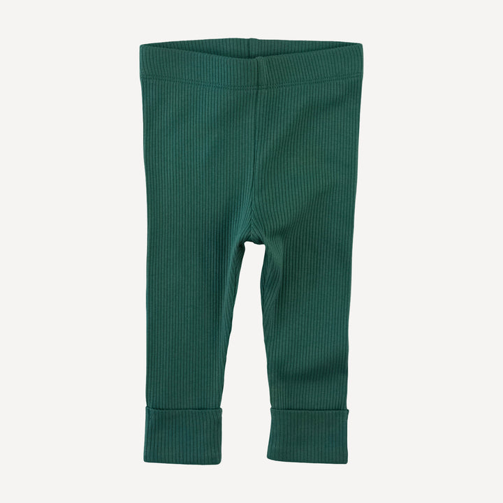 classic cuffed legging | hunter  | organic cotton single rib