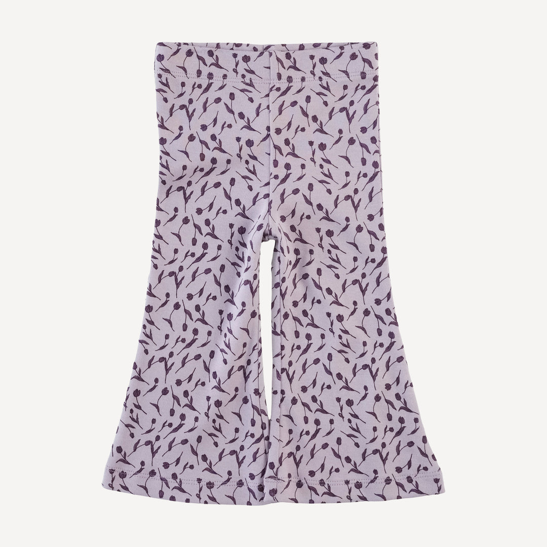 flare leg pant | purple tulip | organic cotton interlock