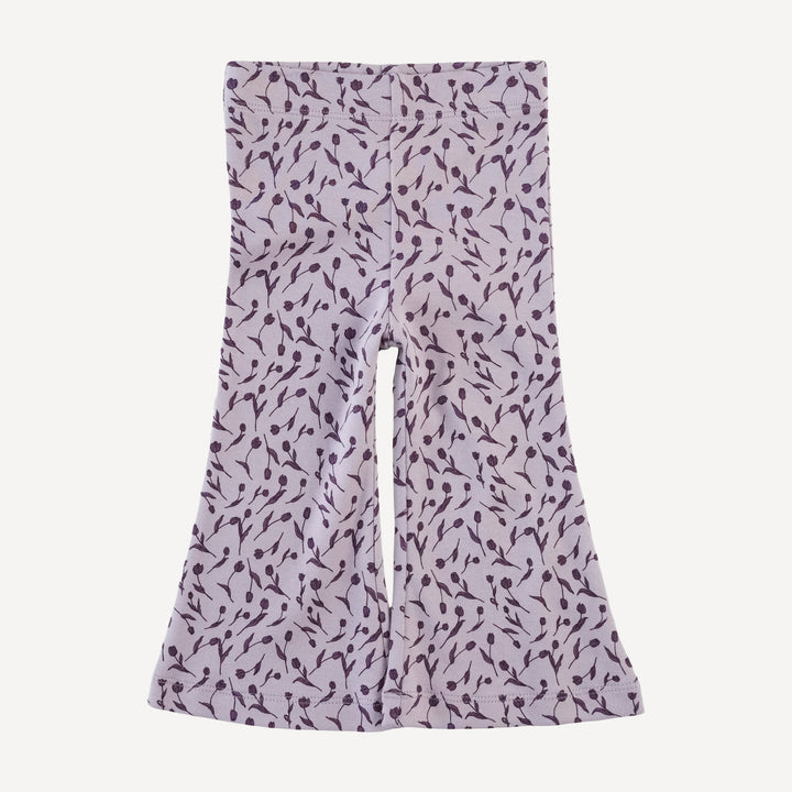 flare leg pant | purple tulip | organic cotton interlock