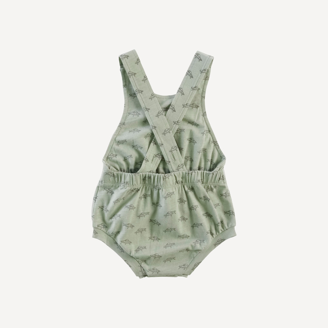 bib shortie | dusty sage ufo | organic cotton slub