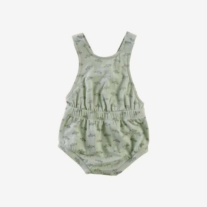 bib shortie | dusty sage ufo | organic cotton slub