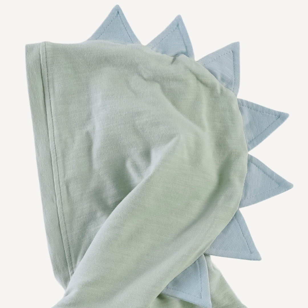 dino hoodie jumpsuit | dusty sage | organic cotton slub